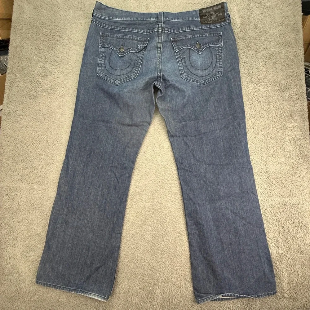 True Religion Ricky Jeans Mens 42 Blue Straight Leg Made in USA Denim